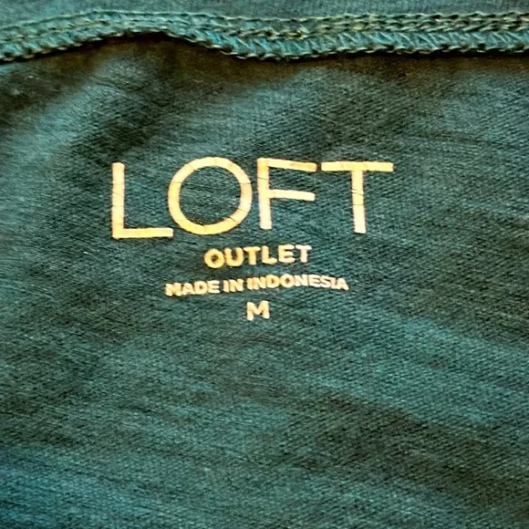LOFT Teal Long Sleeve Blouse - Picture 6 of 11